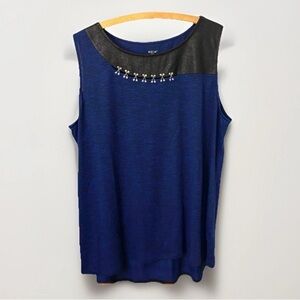 MBLM by Tess Holliday Plus Size Designer Women’s Shirt Blue Metallic Details